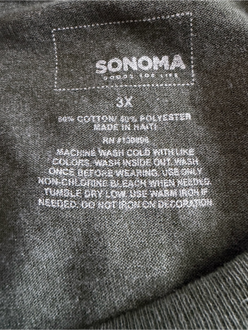 Sonoma Dark Green Everglades Graphic Knit T-Shirt Scoop Neck Plus 3X - Picture 5 of 5